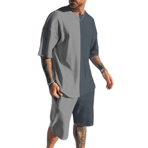 Ensemble streetwear homme t-shirt et short, coton oversize, tenue assortie, logo personnalisé, vêtements à marque privée - Product Image 4