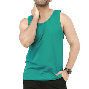 Débardeur de sport côtelé pour homme, coupe ajustée, haute qualité, personnalisable avec logo sur mesure - Product Image 1