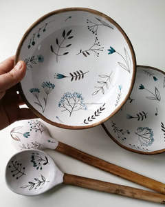 Top Vente Émail Plat Servir À La Main Réutilisable Alimentaire Servir Ustensiles De Cuisine Accessoire Longue Durée Écologique Soupe Bol De Service - Product Image 3