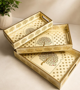 ถาดเสิร์ฟไม้ลายต้นไม้ ของขวัญขึ้นบ้านใหม่ ถาดชา กาแฟ - Product Image 5