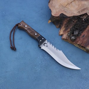 Cuchillo Bowie Hecho a Mano de Acero Inoxidable para Bricolaje |   Cuchillo de Supervivencia y para Actividades al Aire Libre con Funda de Cuero de 15 Pulgadas - Product Image 4