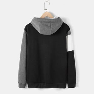 Sudadera con Capucha para Hombre, Diseño Color Block, Corte Holgado, Estilo Casual para Otoño, con Bolsillos, Manga Regular, Material French Terry - Product Image 2