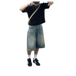 Shorts de Mezclilla Extra Grandes de Primera Calidad para Hombre, Diseño Personalizado, Pierna Ancha, Estilo Urbano, Transpirables, de Algodón, en Venta - Product Image 2