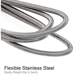 2 Pezzi Spazzole per Pulizia in Acciaio Inossidabile da 8 Pollici, Flessibili, Lunghe, per Scarichi, con Doppio Nylon Elastico, per Tubi e Condotti, Lunghezza 67 Pollici, Diametro 8 Pollici - Product Image 4