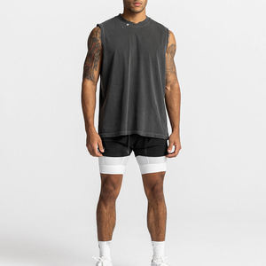 100% Cotton Bespoke Sportswear <b>Men</b> High Quality <b>Crop</b> <b>Top</b> Trendy Acid Wash Sleeveless Shirt Gym Athletic Custom Tank <b>Tops</b> <b>for</b> <b>Men</b> - Product Image 4