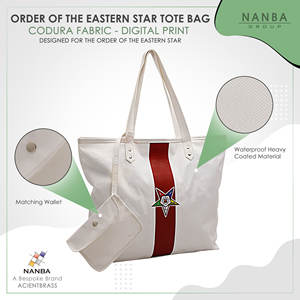 Sac fourre-tout blanc OES – Sac à bandoulière en Codura et polyvinyle avec portefeuille assorti |   Matériau imperméable et design d'emblème OES - Product Image 5