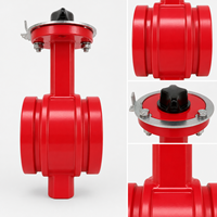Vanne papillon manuelle rainurée, corps en fonte ductile, garniture souple, avec poignée, PN16, D81X-16Q, pour protection incendie et eau
