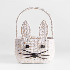 Wholesale Woven Water Hyacinth White <b>Bunny</b> Kids <b>Easter</b> <b>Basket</b> <b>Baskets</b> for Gifts from Vietnam - Product Image 2