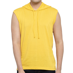 New Fashion Men Summer Lightweight Sleeveless Hoodie Slim Fit Fitness Sports Breathable Eco-Friendly Sleeveless Hooded Tank Top - Product Image 5