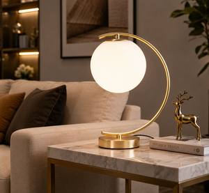 Lampe de table en métal écologique artisanale avec abat-jour en tissu, base d'ampoule E26, lumière décorative moderne pour la chambre à coucher, les hôtels et les salons - Product Image 2