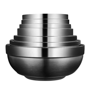 ชามสลัดผสมลึกทำจากสแตนเลสสำหรับเด็กวัสดุโลหะทนทานหลายขนาด - Product Image 1