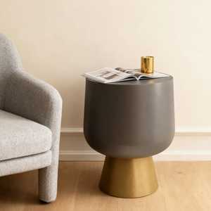 Mesa de Centro Moderna de Metal con Base Dorada, Diseño Minimalista, Muebles para Sala de Estar - Product Image 1