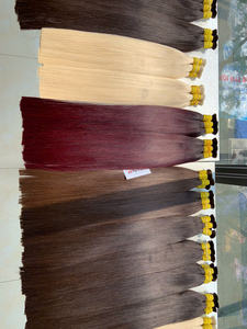 Precio al por mayor Extensiones de cabello a granel 100% cabello vietnamita 1 paquete 100 gramos Colores claros Super doble dibujado 60 cm Natural recto - Product Image 5