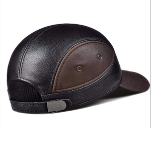 Professional Manufacture Genuine Leather Baseball Cap Embroidered Adjustable Snapback Outdoor Streetwear - Product Image 5