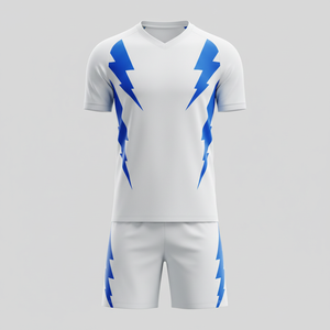 ชุดฟุตบอลแบบยูนิเซ็กซ์พร้อมกางเกงขาสั้น ชุดโยคะออกกำลังกายสองชิ้น ชุดฝึกซ้อมฟุตบอล ชุดกีฬาฟิตเนส รับผลิตตามแบบ OEM - Product Image 1