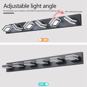 Moderna Lampada da Bagno a 6 Luci LED da 40 Pollici, Elegante Applique in Ferro e Acrilico, Dimmerabile ed Efficiente dal Punto di Vista Energetico, Ideale per Specchi - Product Image 6