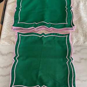 Linen Custom Embroidery Modern Square Handmade <strong>Napkins</strong> for Party Wedding Home Decor - Product Image 1