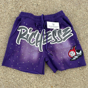 Shorts pour homme Richie style streetwear, imprimé par sublimation, taille élastique, longueur mi-cuisse, tissu tricoté respirant, motif original - Product Image 3