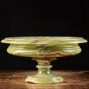 Bol de service sur pied en marbre onyx vert foncé, résistant au feu, moderne, pour cuisine, salle à manger, villa, salon, revêtement mural - Product Image 4