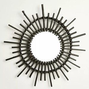 Nordic style rattan wall mounted <b>mirror</b> home decor creative design hanging decorative <b>mirrors</b> - Product Image 6
