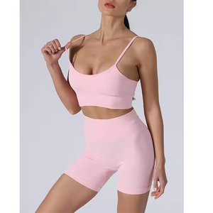 Ensemble de yoga et Pilates couleur unie, séchage rapide, dos ouvert, taille haute, décontracté et polyvalent - Product Image 3