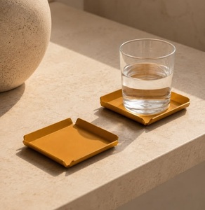 square metal coaster drink coaster <b>table</b> <b>protector</b> decorative coaster beverage holder modern home decor dining <b>table</b> accessory - Product Image 4
