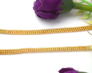 Chaîne à billes multi-rangs en laiton plaqué or 18 carats pour la fabrication de colliers, bracelets et boucles d'oreilles - Product Image 3