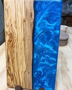 Tabla de Cocina de Madera Natural con Resina Epoxi para Comidas Saludables, Tabla de Cortar de Madera y Resina Epoxi Hecha a Mano de Lujo para Regalo - Product Image 3