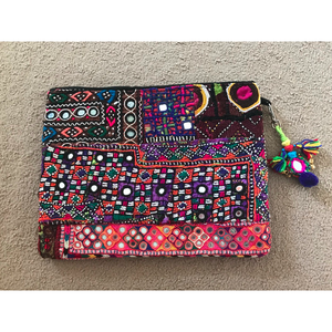 Vintage Tribal Banjara <b>Bags</b> Handmade Ethnic <b>Boho</b> Embroidered <b>Bag</b> Cotton Shoulder <b>Bag</b> with Mirror Work for Women Fashion Use - Product Image 2