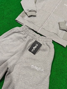Two Tone Panel Embroidery Baggy Joggger With Custom Labels Zipper Croptop Pullover Hoodie <b>CUffed</b> <b>Jogger</b> 100% Fleece Sweatsuit - Product Image 3