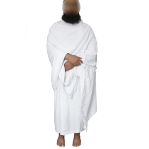 Ensemble Ahram Ihram 2 pièces de qualité supérieure pour les pèlerins du Hajj et de la Omra, tissu 100% coton, respirant et léger - Product Image 1