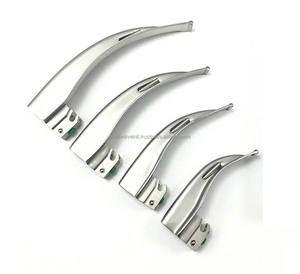 Último modelo de set de laringoscopio de fibra óptica Macintosh con 4 hojas curvas de acero inoxidable, eléctrico, CE ISO OEM ODM, para anestesia - Product Image 3