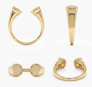 แหวนหมั้นเพชรทรงบริลเลียนต์ ทอง 14K แท้ รับรองโดย IGI เพชรสังเคราะห์เพาะเลี้ยงในห้องปฏิบัติการ ดีไซน์โดดเด่น สำหรับผู้หญิง เครื่องประดับชั้นดี - Product Image 2