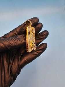 Colgante de Lujo para Hombre, Chapado en Oro sobre Plata 925, con Moissanita VVS Redonda Personalizada, Estilo Rapper Bling Hip Hop, Certificado GCI - Product Image 4