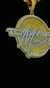 เครื่องประดับฮิปฮอปแบบสั่งทำจี้925ชื่อโลโก้ตัวหนังสือโมอิสซาไนต์ทรงกลมสีเงินสเตอร์ลิงชุบทอง - Product Image 6