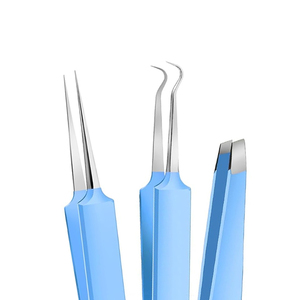 2026 New Trend Stainless Steel Blackhead Remover Kit 7-Piece Blue Color Acne <b>Needle</b> Pimple Popper Set with Custom Logo <b>Case</b> OEM - Product Image 2