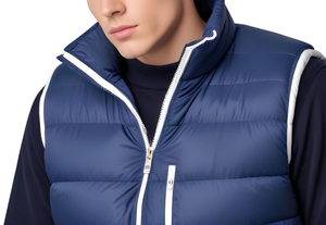 Gilet matelassé pour homme 100% polyester respirant de haute qualité, personnalisé, décontracté, écologique, séchage rapide, fermeture éclair, pour l'hiver - Product Image 4