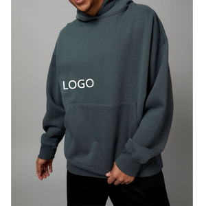 Sudadera Blanca para Hombre, Corte Holgado, Color Sólido, Diseño con Logotipo Frontal y Bolsillo, Ropa de Primavera, Ecológica, 100% Poliéster Tejido - Product Image 2