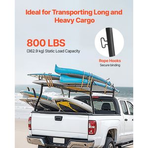 Porte-bagages universel extensible en acier robuste, largeur 49-73 pouces, capacité de charge statique 800 lb - Product Image 4