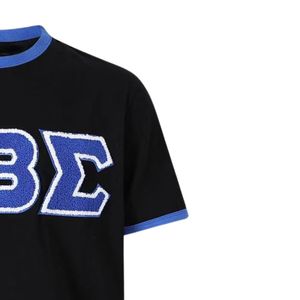 Chemise à col contrastant en chenille noire de qualité supérieure Phi Beta Sigma pour hommes, coupe confortable, vêtements de fraternité grecque de haute qualité, tenue décontractée - Product Image 4