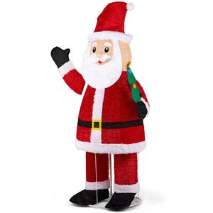 6FT Pre-Lit Santa Inflatable Yard Decorations with 180 LED Warm White Lights Pull-Up Waving Hand Design for Christmas Holidays - Product Image 4