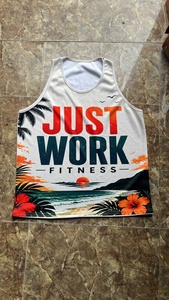 เสื้อกล้ามออกกำลังกายผู้ชายสั่งทำขายส่ง คุณภาพสูง เนื้อผ้านุ่มพิเศษ ยืดหยุ่นได้ดี โพลีเอสเตอร์ ลายพิมพ์ 3 มิติ เสื้อกีฬาซับลิเมชั่นสำหรับฤดูร้อน - Product Image 5