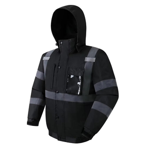 Chaqueta Larga de Alta Visibilidad con Reflectores para Hombre, de Alta Calidad, Impermeable, para Trabajo de Seguridad - Product Image 3