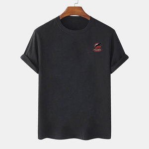 Camiseta de algodón 100% de corte holgado y tela cómoda para hombre, con logo personalizado impreso, estilo urbano. - Product Image 1