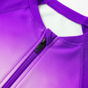 Wholesale Custom Printed Women Long Sleeve Rash Guard Zipper <b>Swimsuit</b> Sports Bra <b>Shorts</b> Set Supplier - Product Image 2