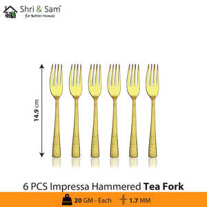 Ensemble de couverts à dessert en acier inoxydable de qualité supérieure Impressa avec revêtement en PVD doré - Product Image 5