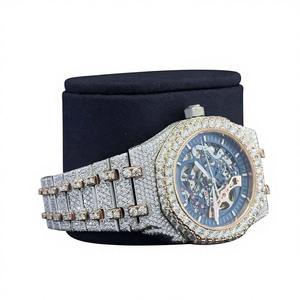 Montre de luxe en moissanite haut de gamme très demandée, montre hip-hop entièrement sertie de diamants, bijoux de poignet disponibles à la vente - Product Image 2
