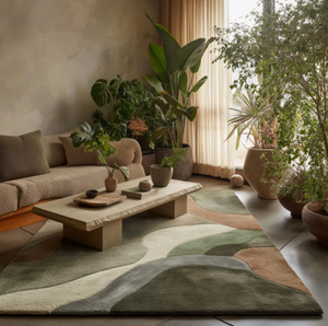 พรมทอมือลายนามธรรม ทำจากขนสัตว์/ไหม สีสันสดใส เป็นมิตรกับสิ่งแวดล้อม กันลื่น สไตล์โมเดิร์น ปรับแต่งขนาดได้ ใช้สำหรับสวดมนต์หรือเด็กๆ - Product Image 6