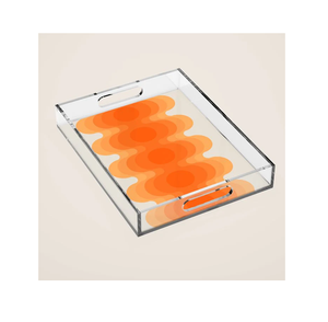 Plateau de service en acrylique à motif imprimé feuille, idéal pour le Nouvel An, pour servir pâtisseries, bonbons et chocolats - Product Image 3