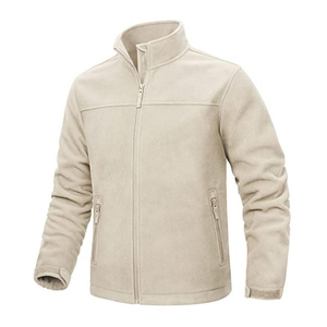 Veste polaire unisexe chaude et décontractée pour l'hiver, avec fermeture éclair, col montant, imprimé XL et teinture unie – Grande Vente - Product Image 1